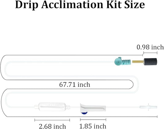 Aquarium Drip Acclimation kit with Filter Sponge, Slow Water Change System for Saltwater and Freshwater Fish Tanks, Safe Transition Adjust for Shrimp, Coral, and New Fish