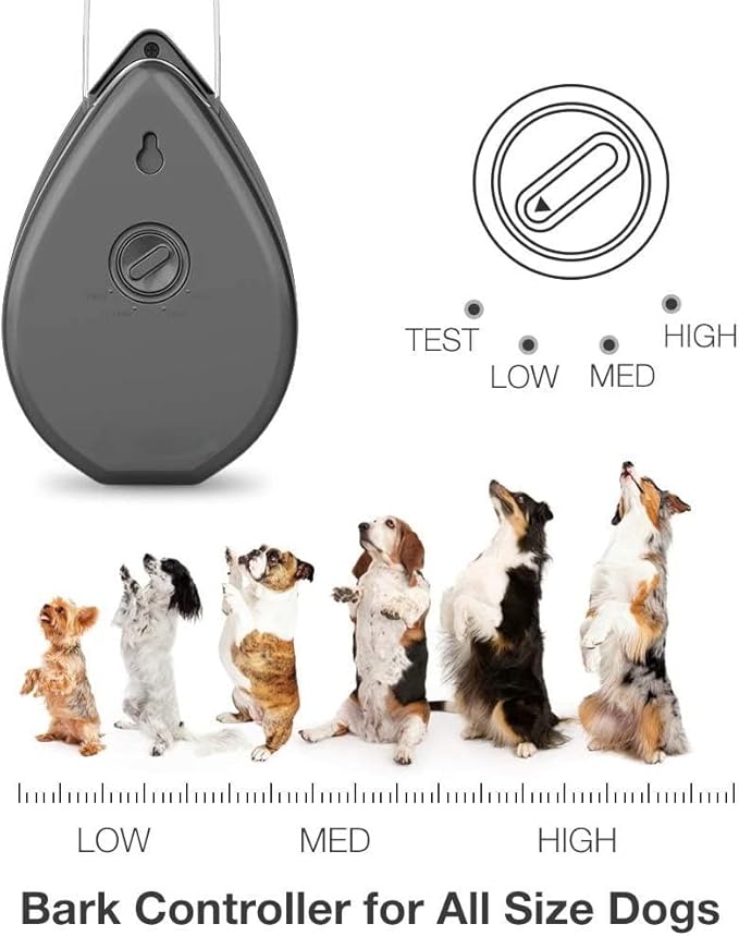 Anti Barking Devices, Auto Dog Bark Control Devices with 3 Modes, Rechargeable Ultrasonic Bark Box Dog Barking Deterrent Devices, Stop Neighour Dog Barking Devices for Dogs up to 75ft(Grey)