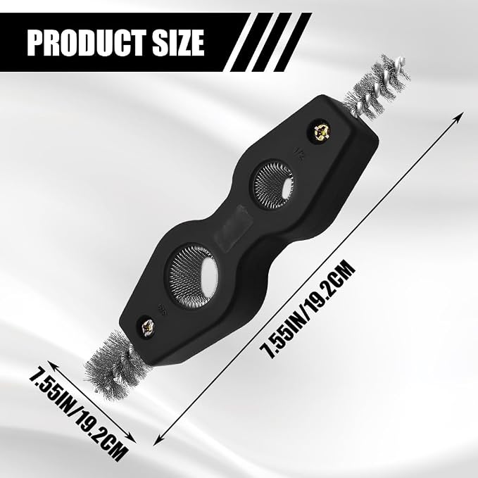 4 in 1 Car Battery Cleaning Brush, Battery Terminal Cleaner, Anti-Rust Auto Battery Cleaner Brush Tool with Steel Wire, Vehicle Battery Terminals Machine Parts Cleaning Tool for Cars (Black)