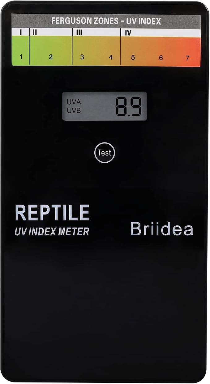 Reptile U/V Meter, Briidea U/V/B Index Meter, Measures 280-400nm with Range from 0-199.9 U/V Index, Make Sure Your Reptile & Amphibian Gets the Right Amount of U/V Light