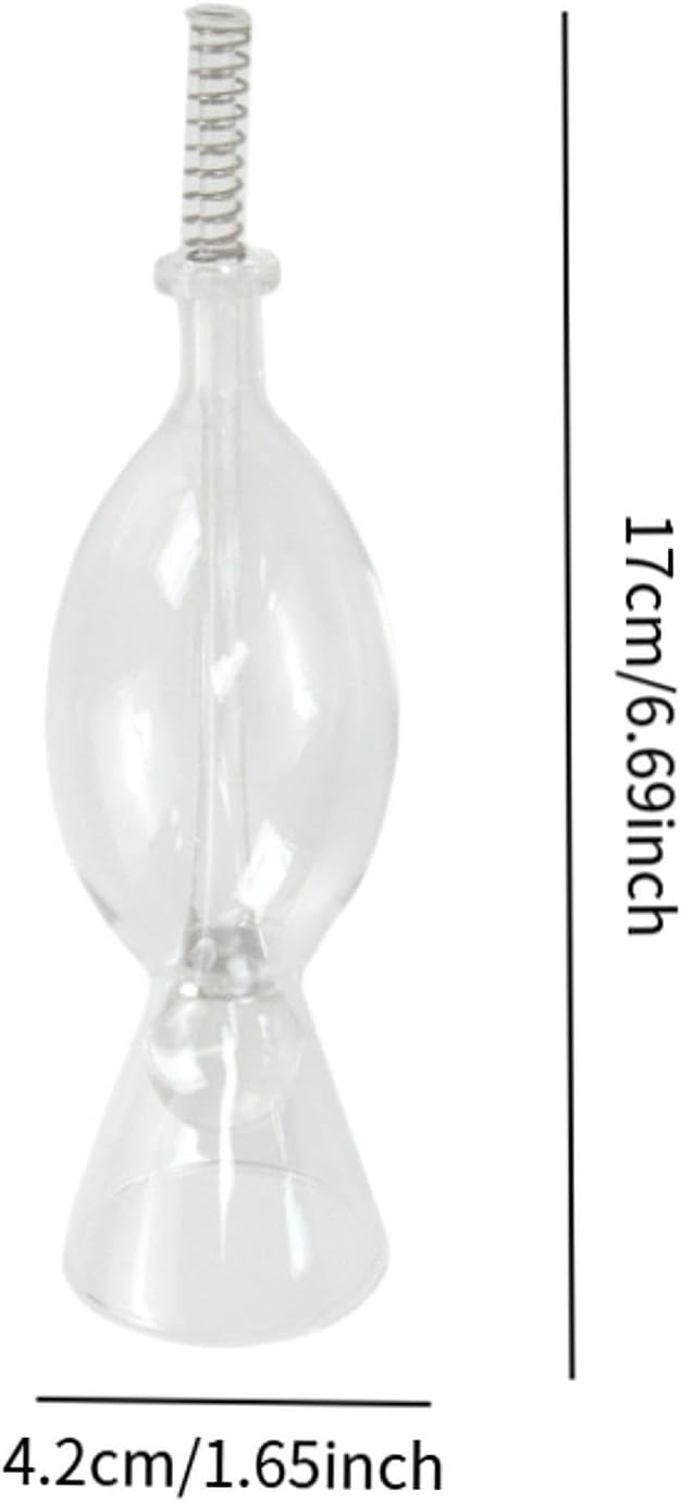 Baoblaze Glass Fishes Food Dispenser Fishtank Accessories Multipurpose Transparent Press Type Feeding Tool for Tropical Fishes Goldfish, Oval
