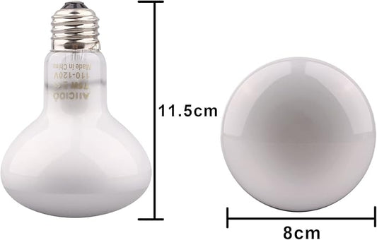 Aiicioo Reptile Basking Light Bulb - 75W Reptile Heat Lamp 2 Pack UVA Daylight Amphibians Basking Bulb for Bearded Dragon Turtle Hermit Crab Gecko Lizard Daylight