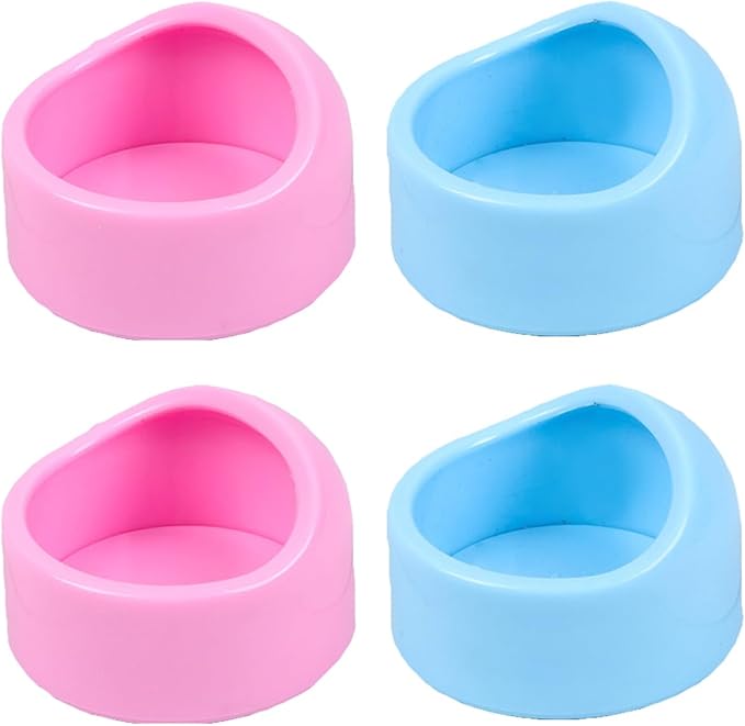 4 Pack Hamster Bowl Dwarf Feeding Bowls Food Water Feeder Dish for Robo Syrian Hamsters Hammies Mice Gerbils Degus Hedgehog Small Animals Pet