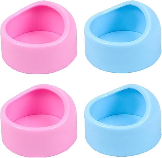 4 Pack Hamster Bowl Dwarf Feeding Bowls Food Water Feeder Dish for Robo Syrian Hamsters Hammies Mice Gerbils Degus Hedgehog Small Animals Pet