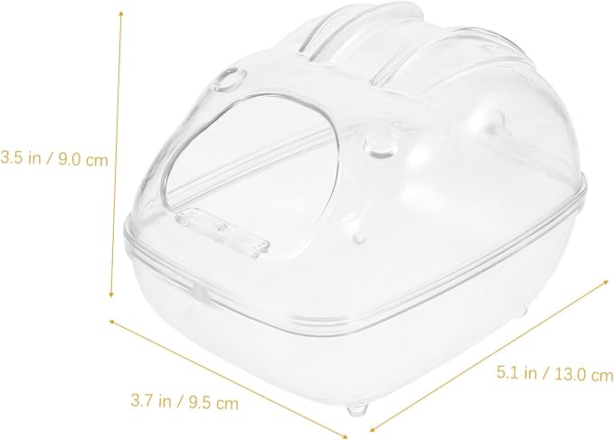 Levemolo Hamster Sand Bath Container Transparent Splash Bathtub for Small Animals for Hamsters Guinea Pigs and Other Pets Easy to Clean Design