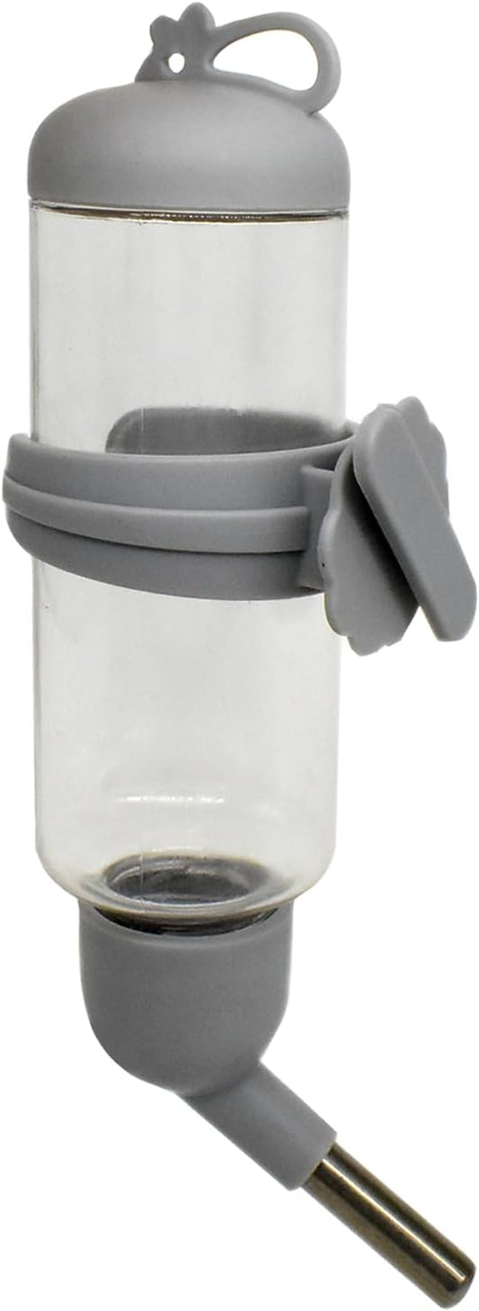 125ml Guinea Pig Water Bottle/Feeder for Hamsters/Hedgehogs/Gliders/Rabbit/mouses/Other Small Pets and Animals,Suitable for Cages, Boxes or Wall-Mounted (Grey, 125ml)