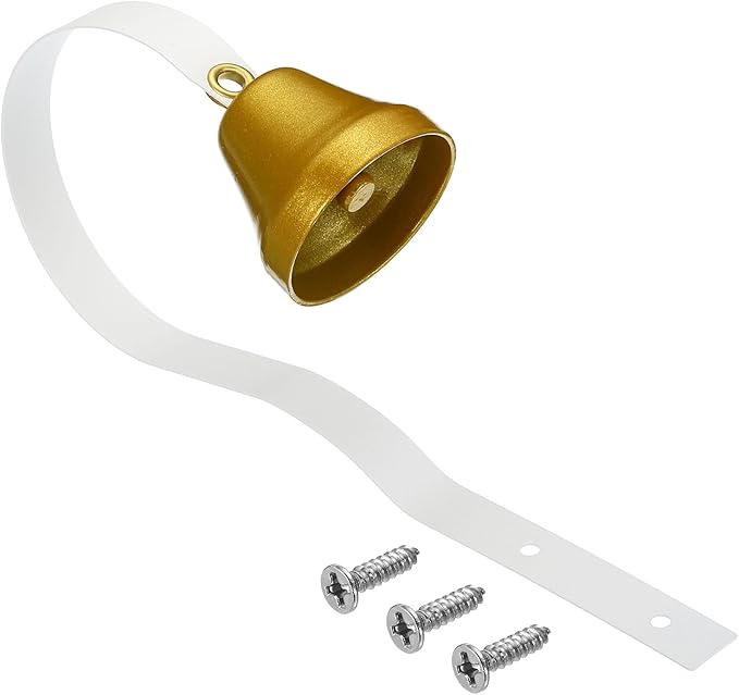 PATIKIL Dog Doorbell, Fixed Metal Dog Bells for Training Dog to Ring to go Outside, Wall Mounted Dog Door Bell Traditional Doorbell Shop Doorbell, Golden Tone and White