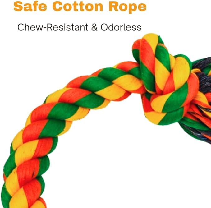 2-Pack Heavy Duty Dog Rope Toys for Large Dogs, Double Knot Rope and Figure-8 Rope Toy, Indestructible Chew & Tug Toys, Teeth Cleaning Cotton Rope Set (2-Pack Set)