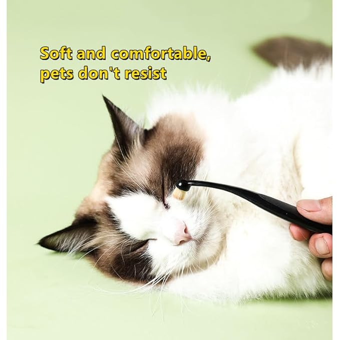 Pro Applicator Brush for Pets, 4 Pcs Tear Stain Remover with Washable Superfine Fiber Long Tapered Bristles for Safe Application