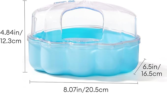 BUCATSTATE Hamster Sand Bath Kit Hamster Sand Bath Container Ultra Large Transparent Toilet for Syrian Hamsters Accessory for Small Animals(Blue, Shell-Shape)