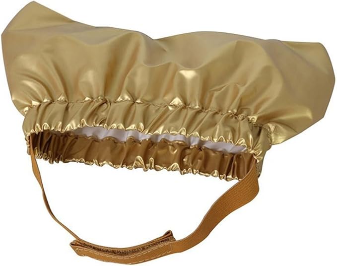 Pet Shower Cap Waterproof Reusable Bath Ear Covers with Adjustable Strap Cat Dog Bathing Hat for Ears Protection Elastic Headgear for Cat Dog Kitten Puppy (Gold,S (10.2''-12.6''))