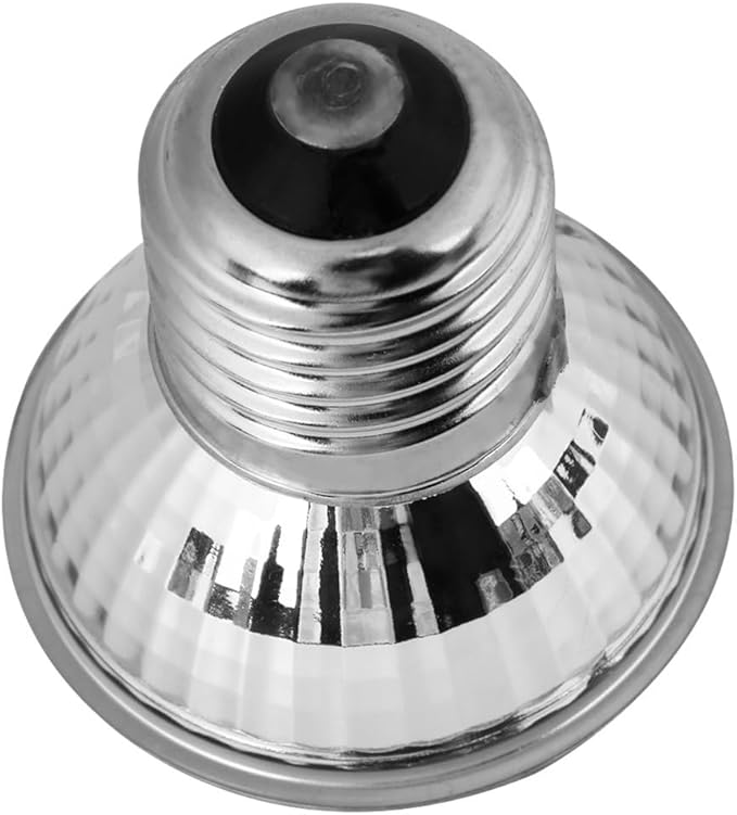 25W 220-240V Aquarium Heat Lamp Metal Housing Safe Design Reptile Heating Light for Lizards Turtles(25W)