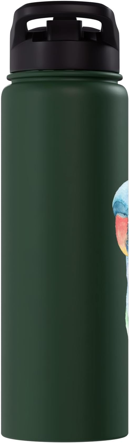 Red-brested moustached parakeet watercolor parrot portrait Stainless Steel Insulated Water Bottle