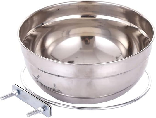 JiangYanus Stainless Steel Hanging Pet Bowls, Dog Crate Food and Water Bowl | Metal Coop Cups with Clamp Holder Detachable Cage Kennel Bowl Feeder Dish for Dogs Cats Birds Ferret Rabbit and Small Animals