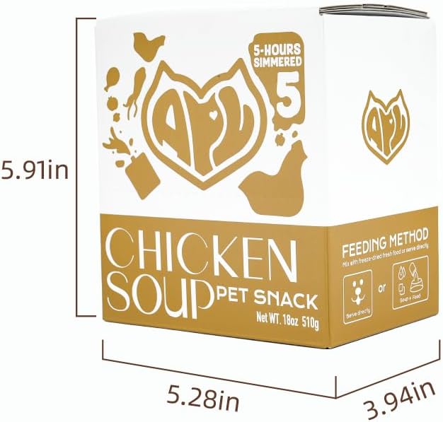 APL Freestyle Bone Chicken Broth Food Topper for Cats and Dogs, Premium Pet Broth with Collagen and Chondroitin Sulfate, Supports Skin and Coat Health, 3 Fl Oz (Pack of 6)