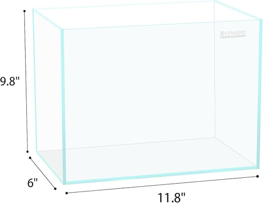 LYPHARD AQUARIUMS 2.9 Gallon Rimless Aquarium, Ultra Clear Glass Low Iron Aquarium Tank, Small Fish Tank for Betta, L11.8×W5.9×H9.8 Inches Thickness 5mm with EVA Foam Mat Included