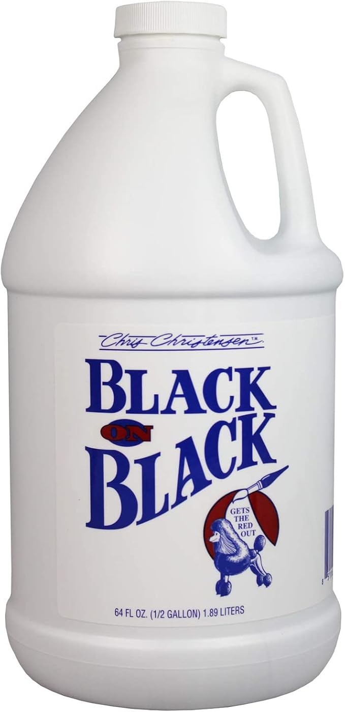 Chris Christensen Black on Black Color Revitalizing Dog Shampoo, Groom Like a Professional, Restores Black Coats, Not a Dye, Lasts up to 4 Weeks, Made in the USA, 64 oz