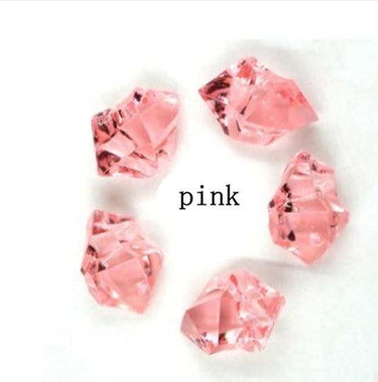 Ivie Colorful Crystal Stone Acrylic Glass Transparent Stone for Fish Tank,Aquarium,Terrariums,Vase,Plants,Garden Decoration (200grams) (pink)