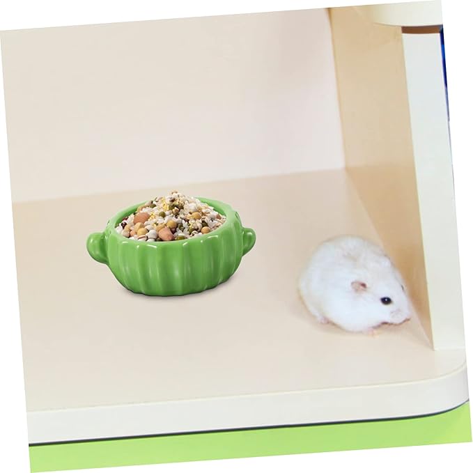 Toddmomy Ceramic Cactus Shaped Hamster Bowl Food and Water Dish for Pets Like Hamsters Guinea Pigs and Rats Smooth Surface for Pet Safety for Daily Feeding Needs