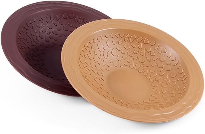 Turtle Bathing Pool Small for Reptiles & Amphibians - Resin Water Dish & Feeding Bowl with Gentle Slope - Safe for Turtles, Lizards, Frogs, Snakes (Reddish Brown)
