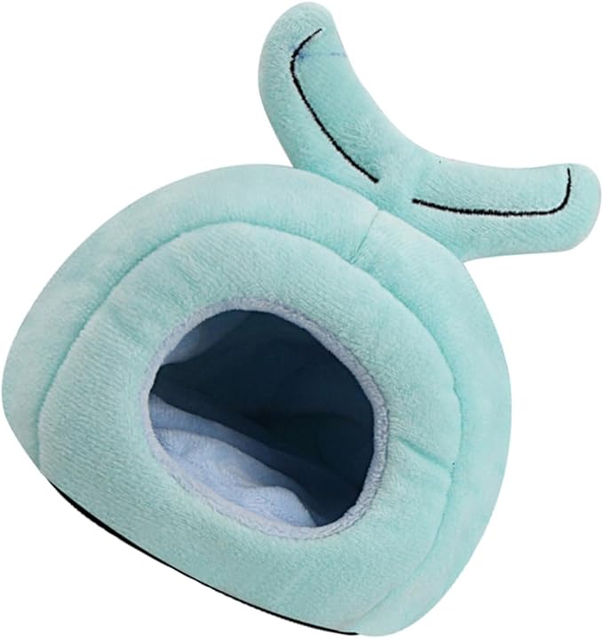 TOYANDONA Cartoon Whale Shape Warm Nest for Hamsters Guinea Pigs Pets Cozy Hideout Bed for Relief and Comfort Indoor Cave for Napping Playing