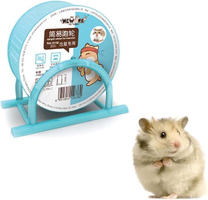 Hamster Wheel,Small Animal Exercise Wheel, Pet Comfort Treadmill Running Wheels, Silent Spinner Large and Easy Attach to Wire Cage for Syrian/Dwarf Gerbils Mice(Blue)