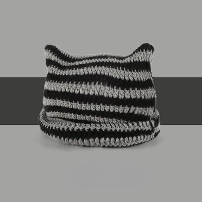 Crochet Hats for Women Cat Beanie Vintage Beanies Women Fox Hat Grunge Accessories Slouchy Beanies for Women