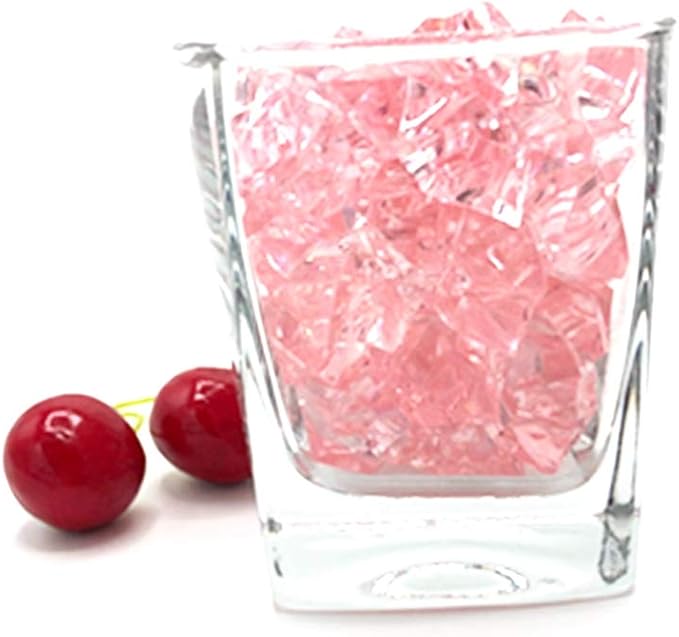 Ivie Colorful Crystal Stone Acrylic Glass Transparent Stone for Fish Tank,Aquarium,Terrariums,Vase,Plants,Garden Decoration (200grams) (pink)