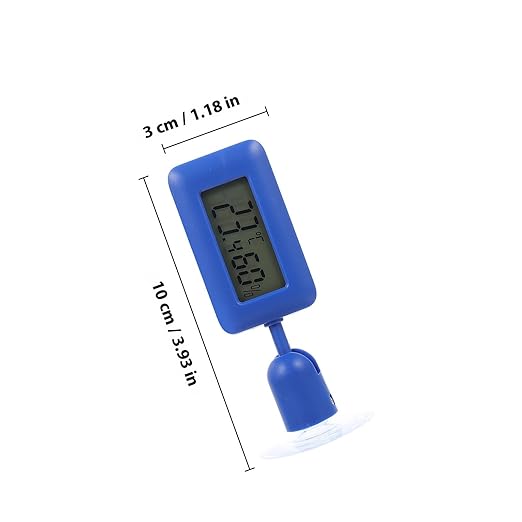 Yardwe Digital Reptile Thermometer and Hygrometer with 360° Rotating Night Light, Mini Suction Cup Temperature Measuring Device for Leopard Gecko and Bearded Dragon Terrariums