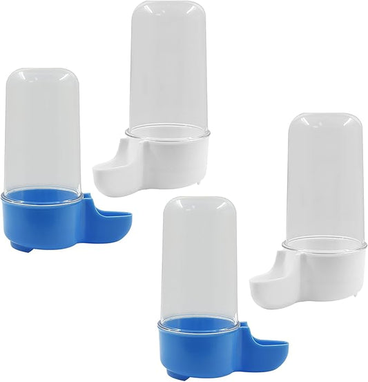Uenhoy 4 Pcs Plastic Bird Feeder, 200ml/6.76 fl oz, For Parrots, Cockatiels, Budgies, Mice, Hamsters