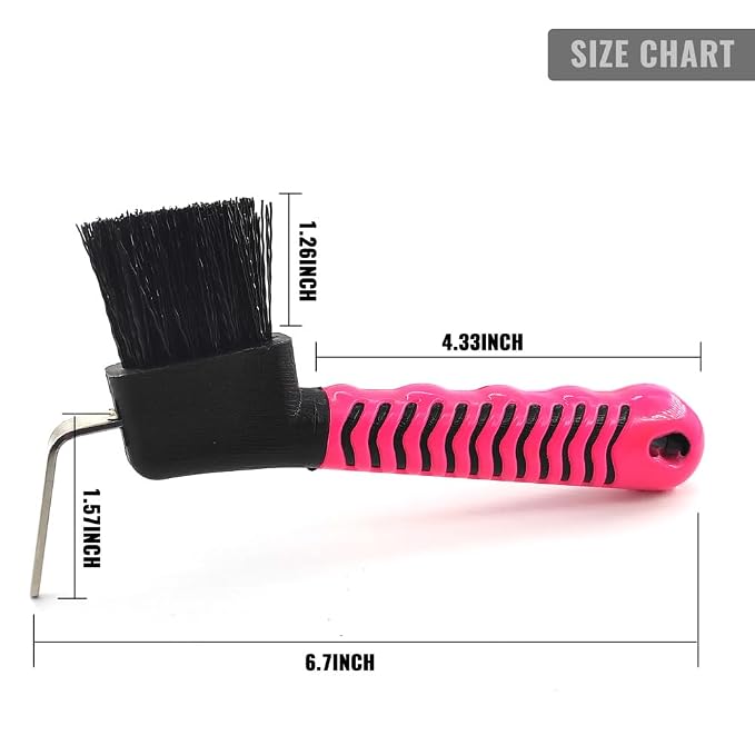 Horse Grooming Tool - Hoof Brush with Stiff Bristled Bristles and Soft Rubber Handle, Efficiently Cleans Horse Hooves and Doubles as a Mud Remover for Boots, Random Color 4PCS
