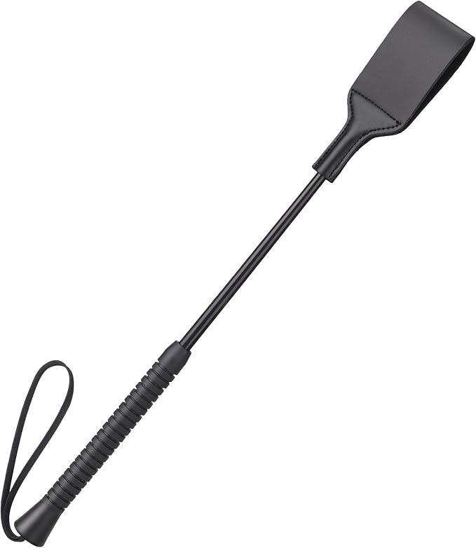 YUQGAOP 18 Inch Horse Whip, Premium Riding Crop Horse Whip for Equestrian Sports,Black, with Non-Slip Handles