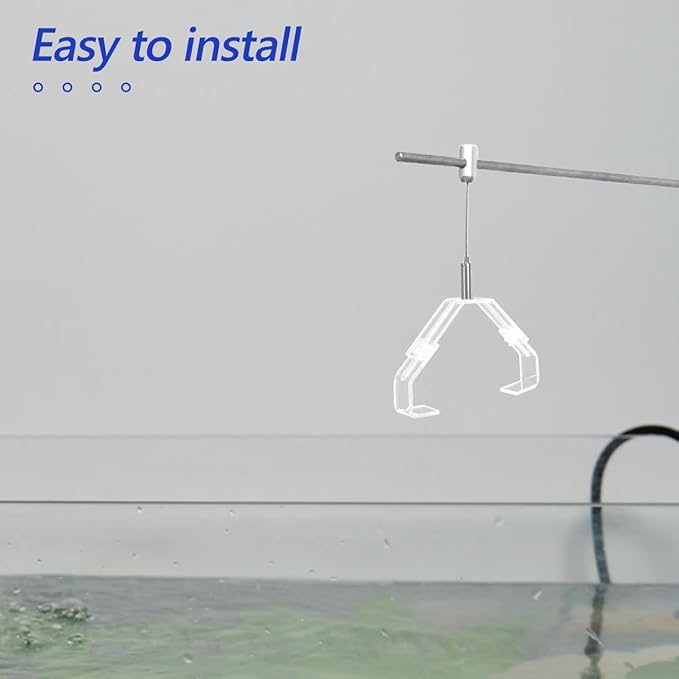 GANAZONO 2Pcs Adjustable Aquarium Lamp Clips for Reptile Terrarium Lighting Secure Glass Tank Holder Bracket with Precise Angle Adjustment