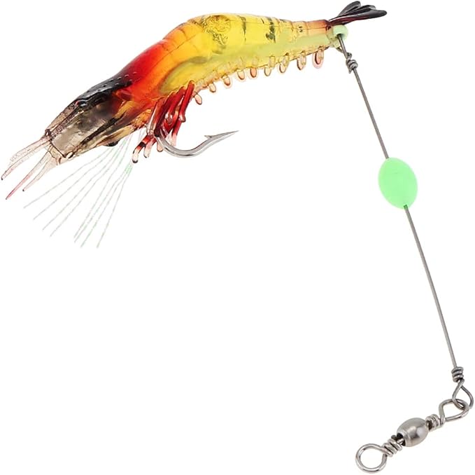6pcs Saltwater Shrimp Fishing Lures, Fishing Shrimp Lures Luminous Silicone Soft Bait for Freshwater Saltwater