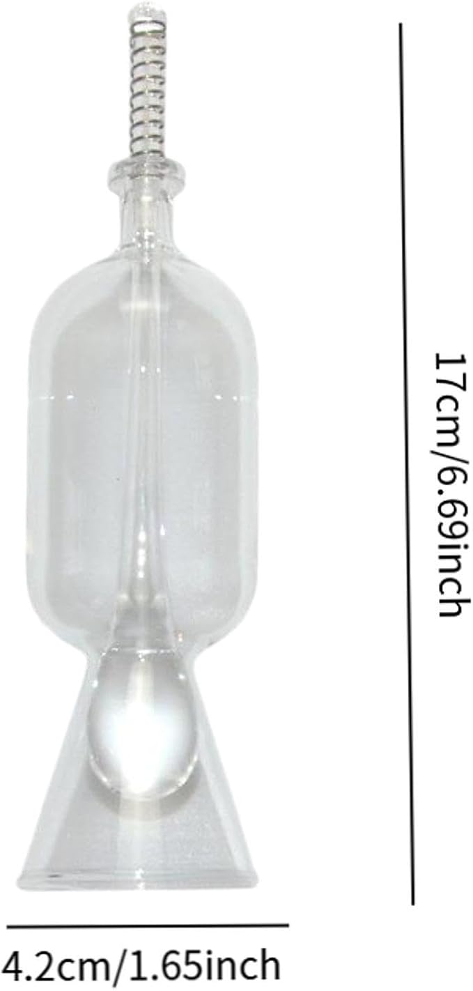 Baoblaze Glass Fishes Food Dispenser Fishtank Accessories Multipurpose Transparent Press Type Feeding Tool for Tropical Fishes Goldfish, Straight