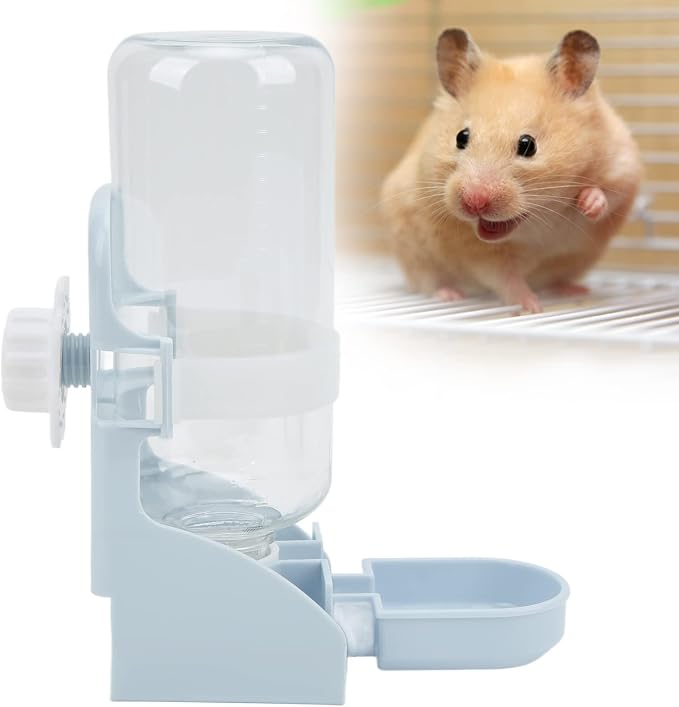 17oz Rabbit Water Bottle, Small Pet No Drip Hanging Water Dispenser, Automatic Bunny Water Bottle Water Feeder for Chinchilla Guinea Pig Hedgehog Ferret (Blue)