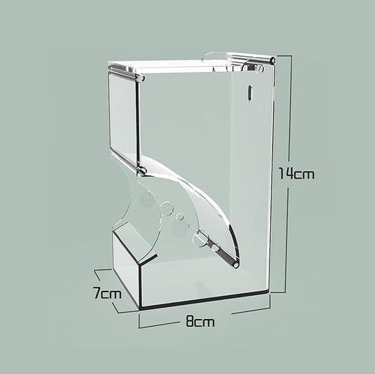Automatic Hamster Feeder, Clear Acrylic Automatic Pet Feeder Pet Food Dispenser, Hamster Food Bowl Guinea Pig Food Dispenser for Small Animal Feeding & Watering Supplies (S)