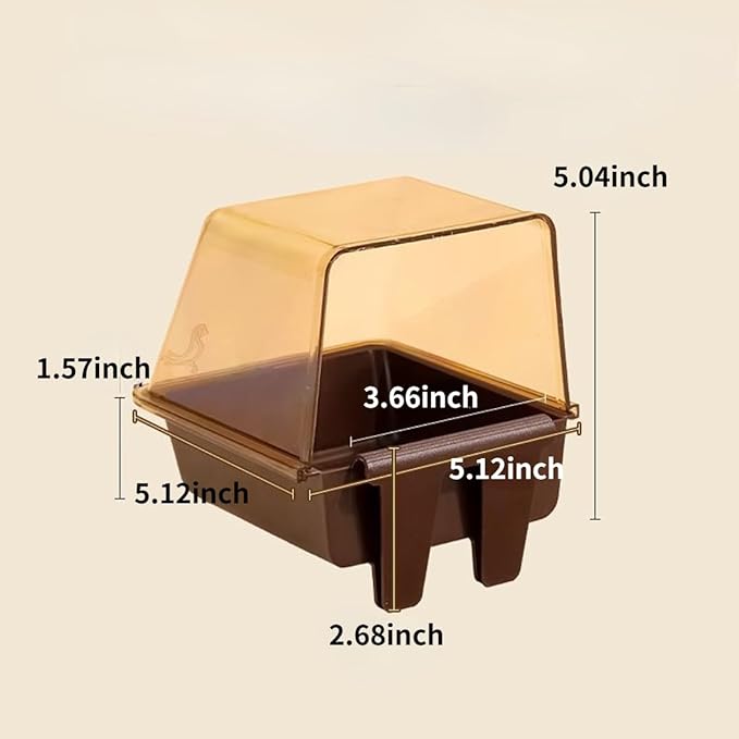 Bird Bath Cage, Cleaning Pet Supplies Cockatiel Bird Clear Bathtub for Little Bird Parrots Spacious Parakeets Portable Shower for Most Birdcage