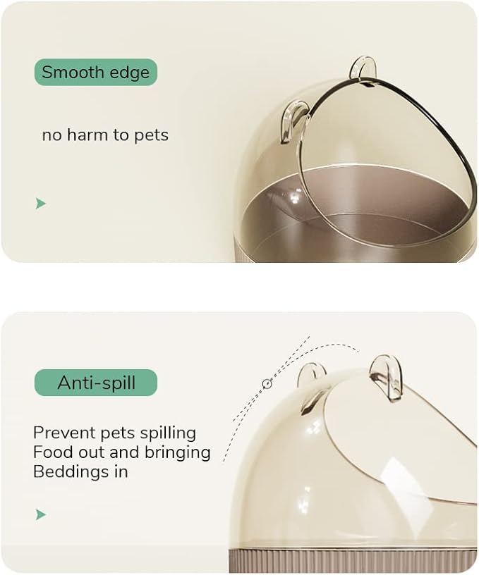 Cute Hamster Food Bowl Hedgehog Dish for Dwarf Hamsters, Syrian Hamsters, Gerbils, Mice, Rats, Small Animals, Brown