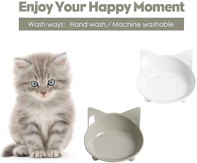 Non-Slip Cat Bowl with Shallow Design, Food-Grade Pet Dish for Whisker Fatigue Relief, Anti-Tip Dog & Cat Water Bowl for Dogs, Cats, Rabbits