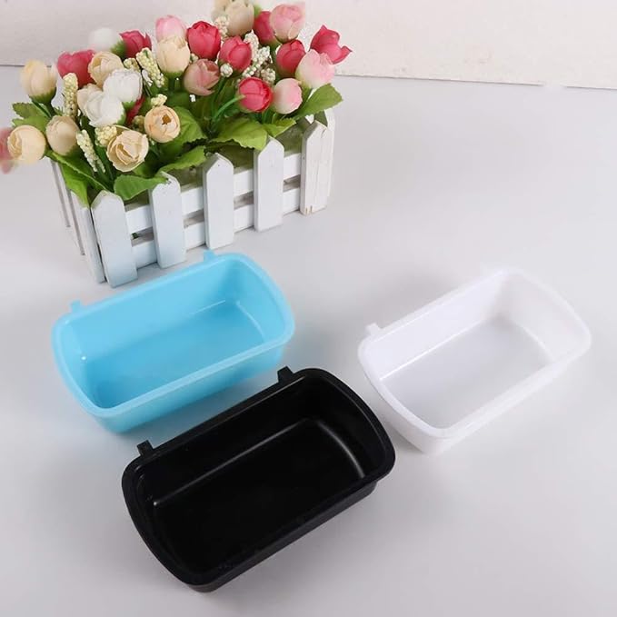 Feeder Bowl 4PCS Hamster Bowls Small Pet Food Feeder Food Tray Creative Plastic Hanging Water Drinking Device Bird Pigeon Feeding Cup Pet Products