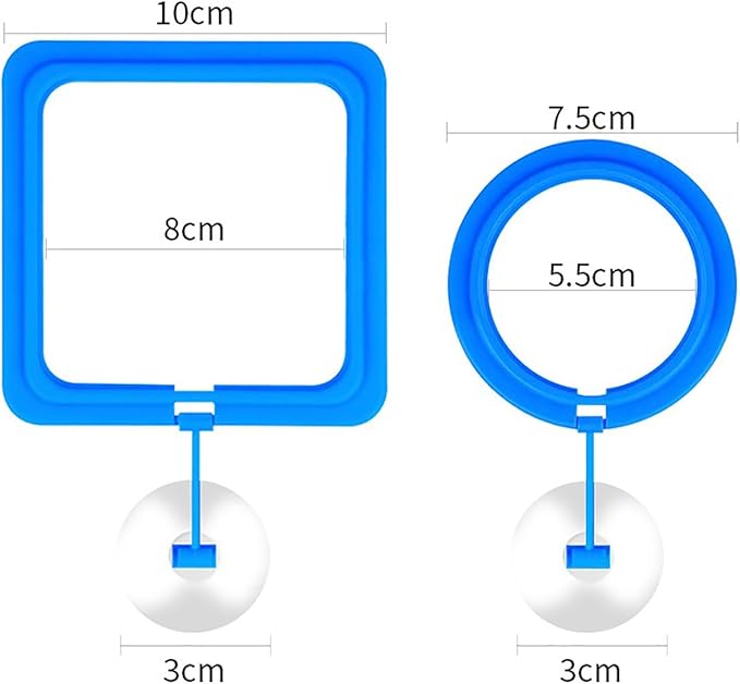Betta Fish Feeding Ring: 2-Pack Floating Food Holder with Suction Cup - Prevents Food from Entering The Filter - Aquarium Accessories for Betta Goldfish Guppy Turtle