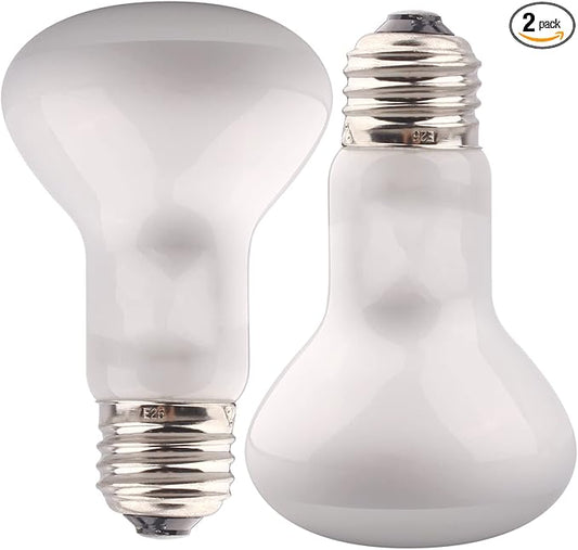 Aiicioo Reptile Basking Light Bulb - 50W Reptile Heat Lamp 2 Pack UVA Daylight Amphibians Basking Bulb for Bearded Dragon Turtle Hermit Crab Gecko Lizard Daylight