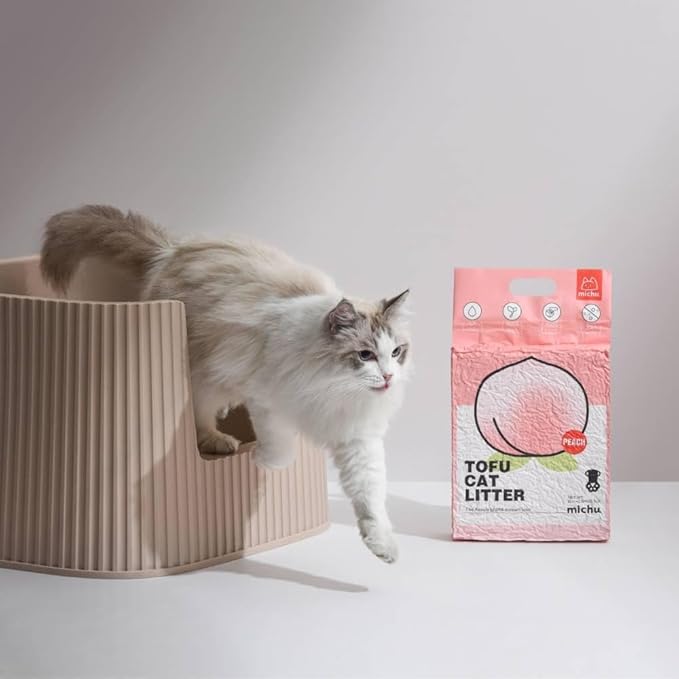 Michu Tofu Cat Litter Natural Clumping Tofu Cat Litter, Fast Clumping and Easily Scoop-able 5.5lb/88oz 5 Scents - Ocean Fresh, 2 Pack