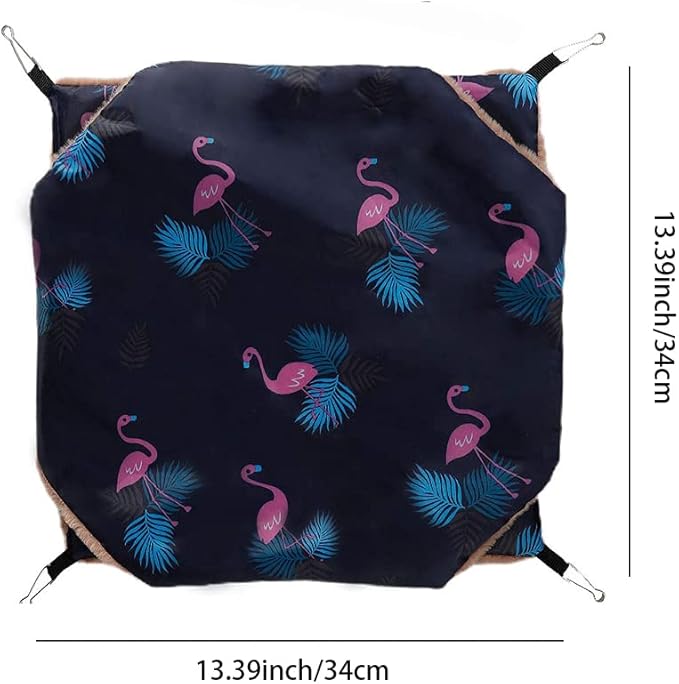 Pet Hammock, Rat & Rabbit Plush, Chinchilla Swing Nest, Small Pet Cage Hammock, Keep Warm, Hamster Hanging Bed, 13.39in x 13.39in, Pink, Solid, Rectangular, Wear Resistant