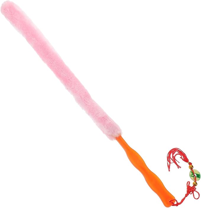 Portable Zithers Cleaning Brush with Long Rabbit Fur Bristles for String Instruments Pink Plastic Handle for Instrument Care Can be Carried