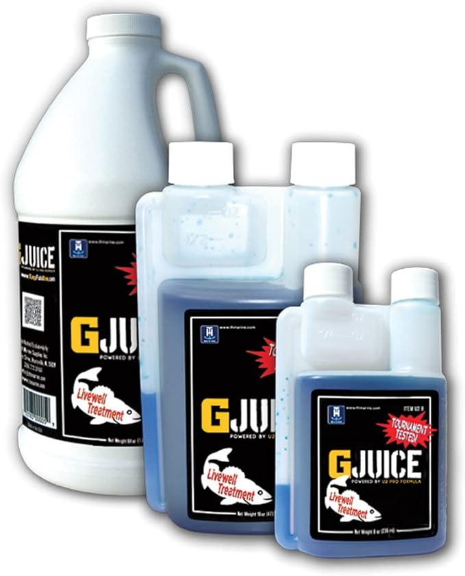 T-H Marine G-Juice Livewell Water Conditioner – 64 oz Freshwater Formula for Fish Care – Removes Chlorine, Ammonia & Metals – Safe Water Prep for Livewells & Transport