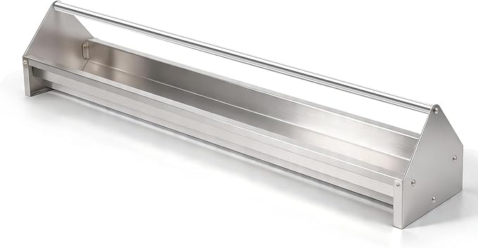 Chicken Feeding Trough 45" Large Capacity Stainless Steel Chicken Feeder Trough with Drainage Holes & Crossbar Poultry Feeder Trough for Chicken,Duck,Geese,Turkey Coop Accessories Supplies