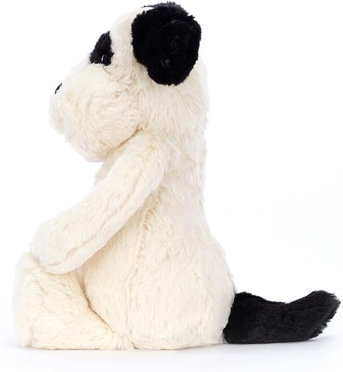 Jellycat Bashful Black and Cream Puppy Stuffed Animal, Medium, 12 inches