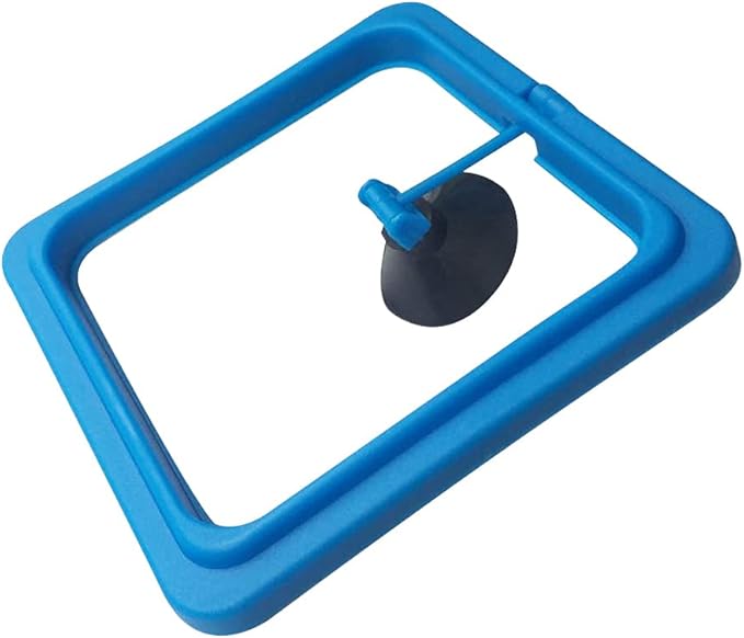 Fish Feeding Ring Floating Food Feeder Circle with Suction Cup Easy to Install Aquarium (Square)
